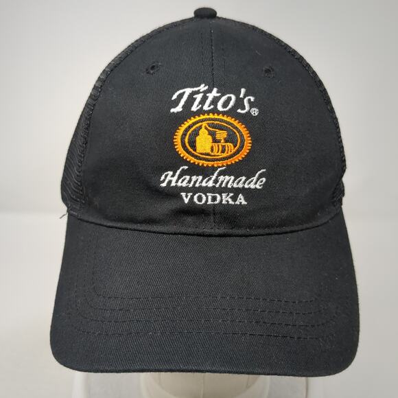 Tito's Handmade Vodka Austin Texas Snapback Trucker Hat Black One Size Mesh Back - Picture 2 of 9